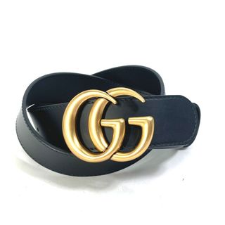 グッチ(Gucci)のグッチ GUCCI GGマーモント 409417 GGバックル ベルト レザー ブラック 美品(ベルト)