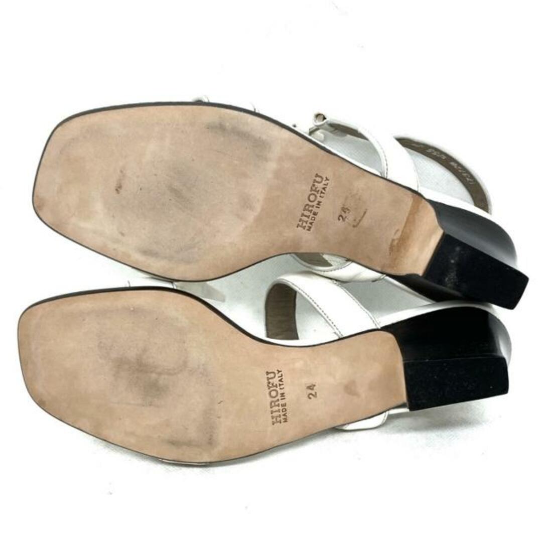 ヒロフ サンダル 24美品  - 白×黒 レザー レディースの靴/シューズ(サンダル)の商品写真
