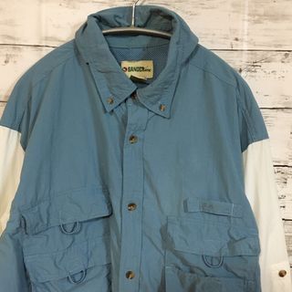 アートヴィンテージ(ART VINTAGE)の【希少】GANDER MTN フィッシングシャツ L 水色 輸入古着(シャツ)