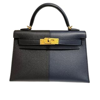 エルメス(Hermes)の新品未使用 HERMES エルメス Mini Kelly ミニケリー Casaque カザック Bleu indigo/Black ブルーインディゴ/ブラック Epsom エプソン GHW ゴールド金具 Z刻印 2WAYバック ハンドバック ショルダーバック(ショルダーバッグ)