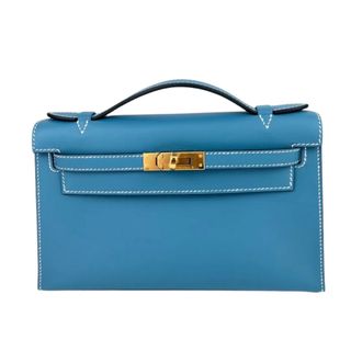 エルメス(Hermes)の新品未使用 HERMES エルメス Pochette kelly ポシェットケリー Blue jean ブルージーン Swift スイフト GHW ゴールド金具 B刻印 ハンドバック(ハンドバッグ)