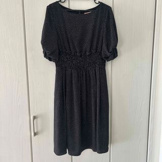 トッカ(TOCCA)のTOCCA トッカ ドット シャーリング ワンピース size2 M ブラック(ロングワンピース/マキシワンピース)