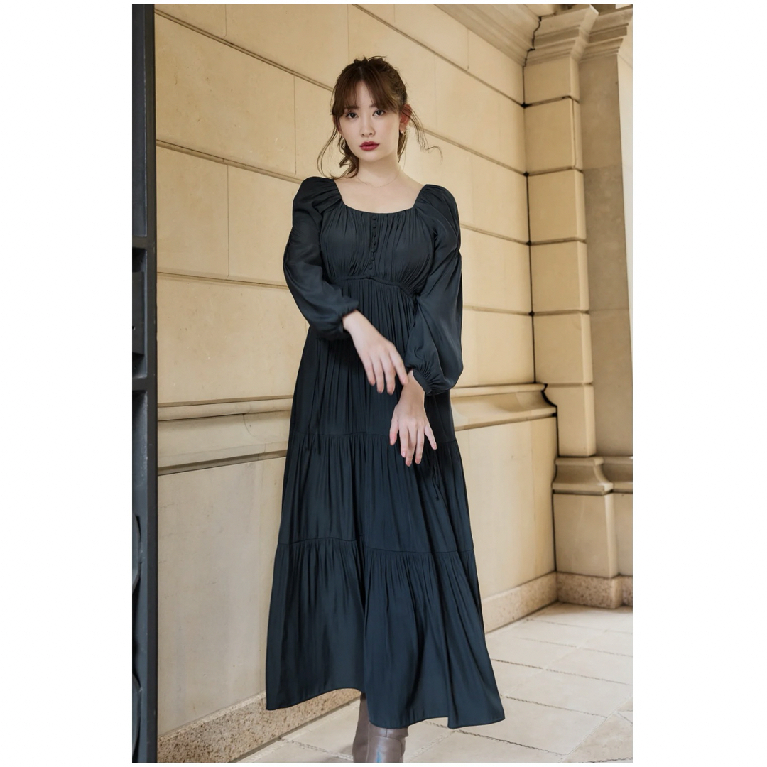 Her lip to(ハーリップトゥ)のSide Bow Satin Long Dress レディースのワンピース(ロングワンピース/マキシワンピース)の商品写真