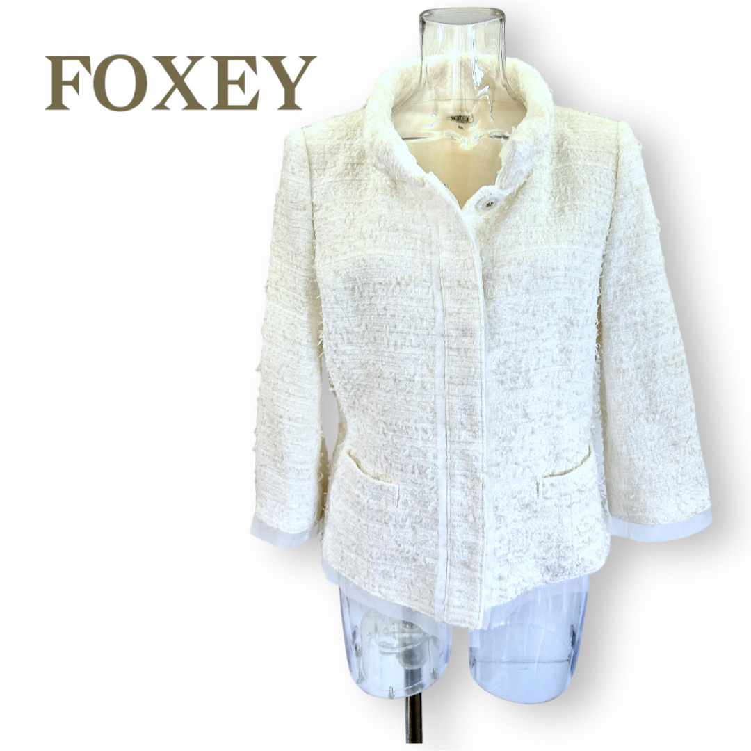 FOXEY BOUTIQUE - フォクシー  上品なレース使い ジャケット　サイズ４２・Ｌ　FOXEY