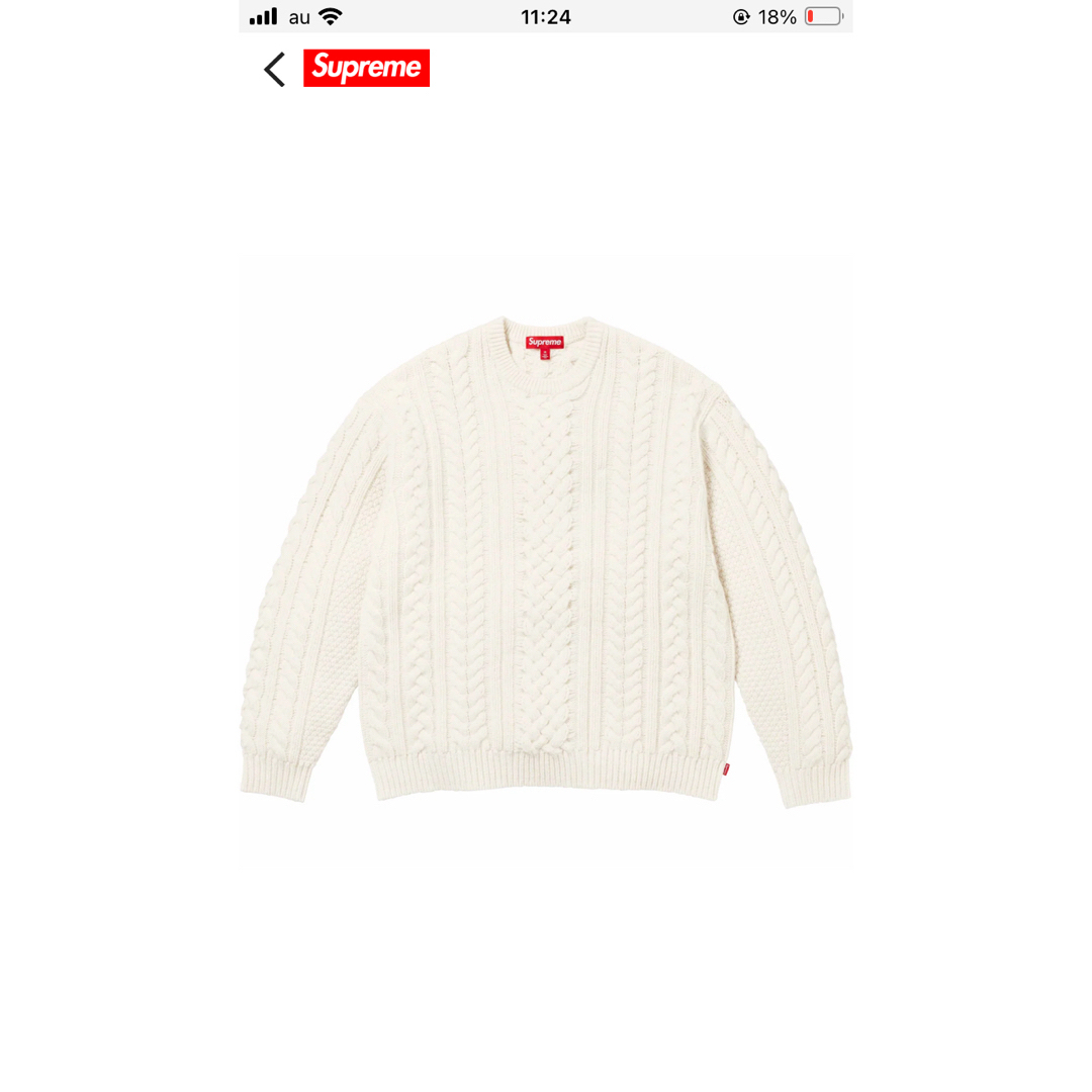 Supreme Applique Cable Knit SweaterIvory