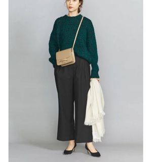 ビューティアンドユースユナイテッドアローズ(BEAUTY&YOUTH UNITED ARROWS)の【数回着用】BY サキソニータックワイドパンツ  ブラック(カジュアルパンツ)