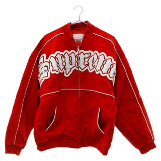 シュプリーム(Supreme)のSUPREME シュプリーム 21SS Twill Old English Varsity Jacket オールドイングリッシュロゴバーシティジャケットブルゾン レッド(フライトジャケット)