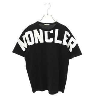 モンクレール(MONCLER)のMONCLER モンクレール MAGLIA T-SHIRT F10918C70410 ブラウザロゴプリント 半袖Tシャツ カットソー ブラック(Tシャツ/カットソー(半袖/袖なし))
