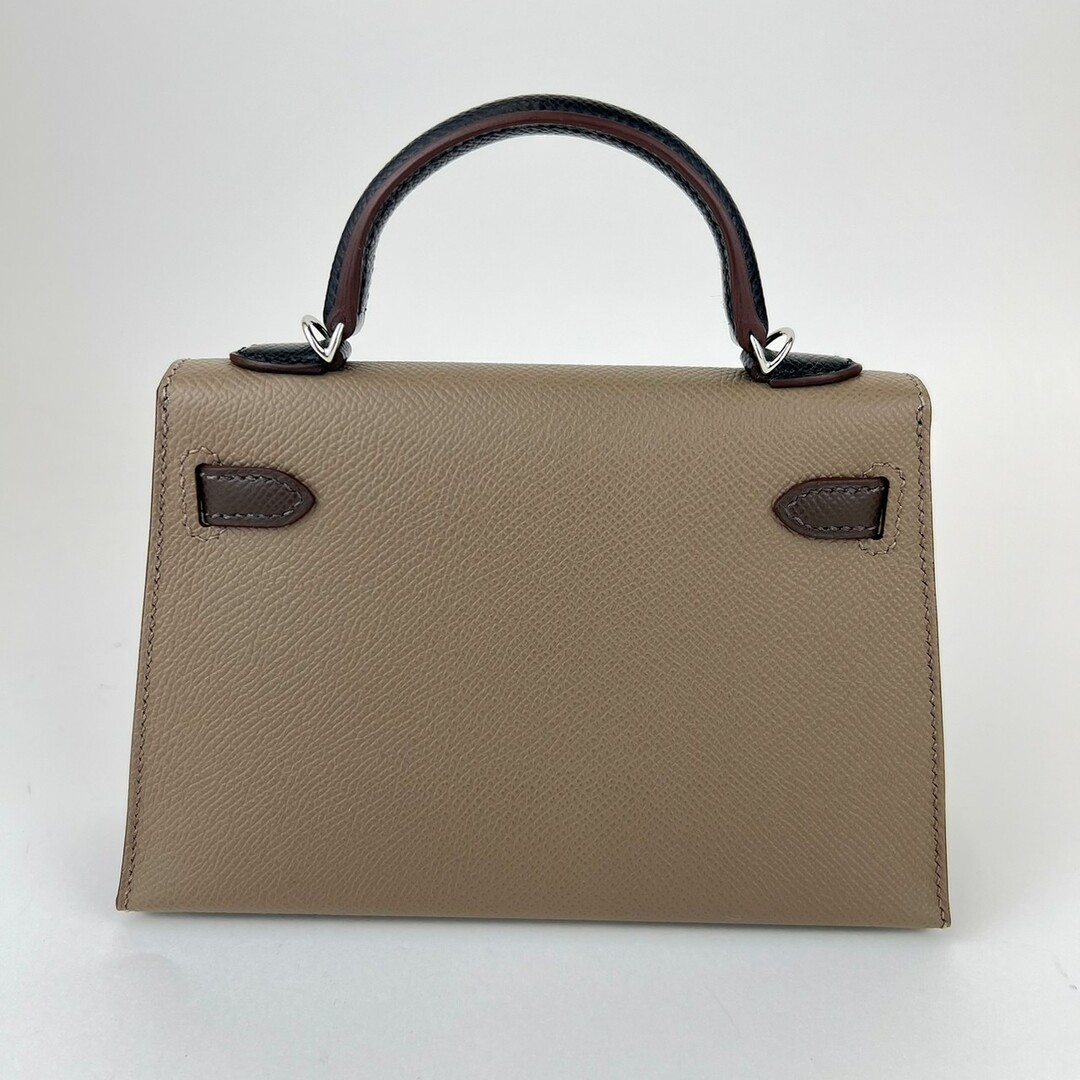 Hermes(エルメス)の新品未使用 HERMES エルメス Mini Kelly ミニケリー Tricolor トリコロール Etoupe/Ecorce/Noir エトープ/エコルセ/ノワール Epsom エプソン PHW シルバー金具 B刻印 2WAYバック ハンドバック ショルダーバック レディースのバッグ(ショルダーバッグ)の商品写真