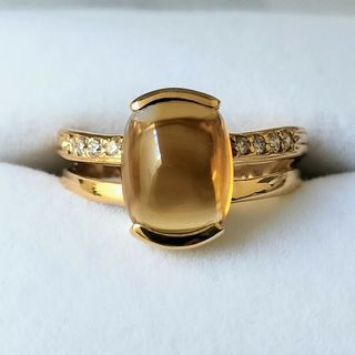 タナカキキンゾク(Tanaka Kikinzoku)のギンザタナカ ダイヤモンド×シトリン リング K18YG 2.87ct 4.5g(リング(指輪))