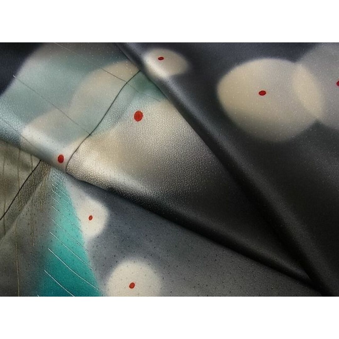 平和屋-こころ店□訪問着 万寿菊 暈し染め 銀彩 着丈166.5cm 裄丈66.5
