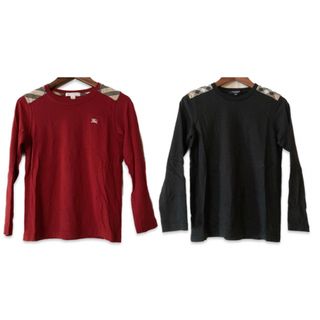 バーバリー(BURBERRY)のBurberry バーバリー  長袖Tシャツ 赤黒 セット ノバチェック ロンT(Tシャツ/カットソー)