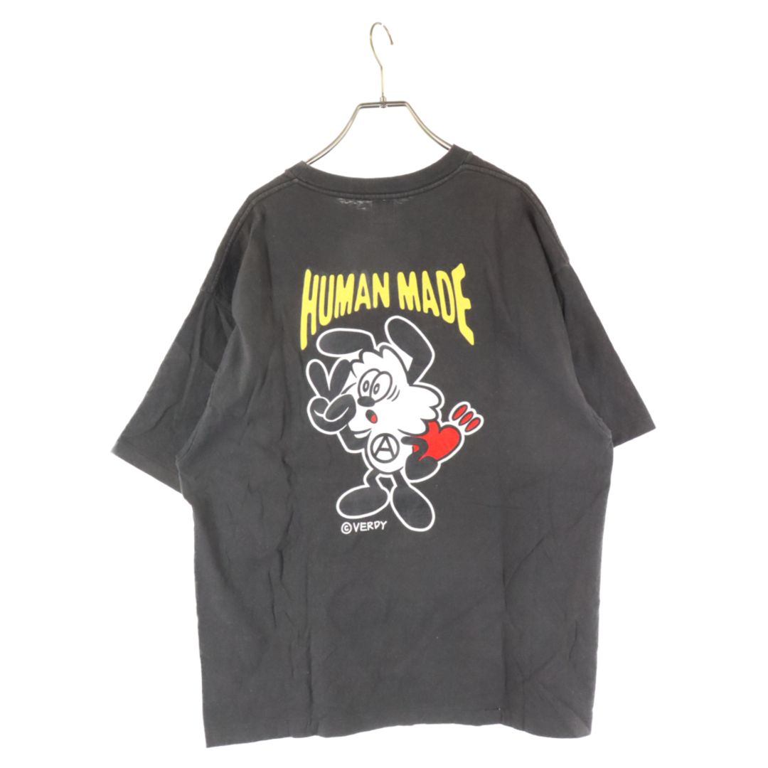 55センチ肩幅HUMAN MADE ヒューマンメイド ×VERDY ヴェルディ VICK S/S T-SHIRT ロゴプリントクルーネック半袖Tシャツ ブラック