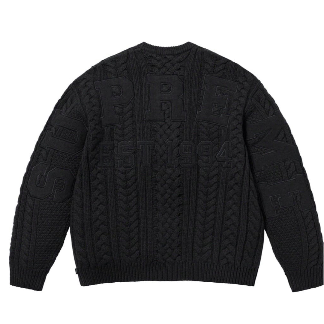 Supreme Appliqué Cable Knit Sweater