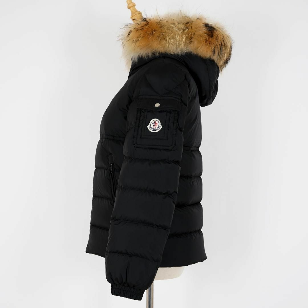 MONCLER - 美品 モンクレール NEW BYRON ファー付 12A 黒 DISTタグの