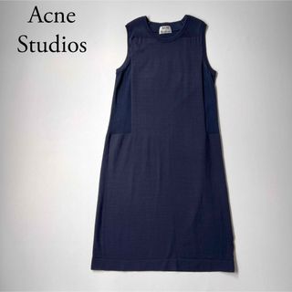 アクネストゥディオズ(Acne Studios)のAcne Studios アクネストゥディオズ　ノースリーブワンピース　ネイビー(ひざ丈ワンピース)