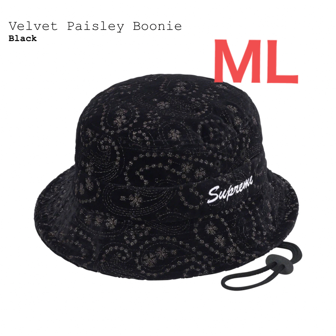 Supreme Velvet Paisley Boonie Black帽子