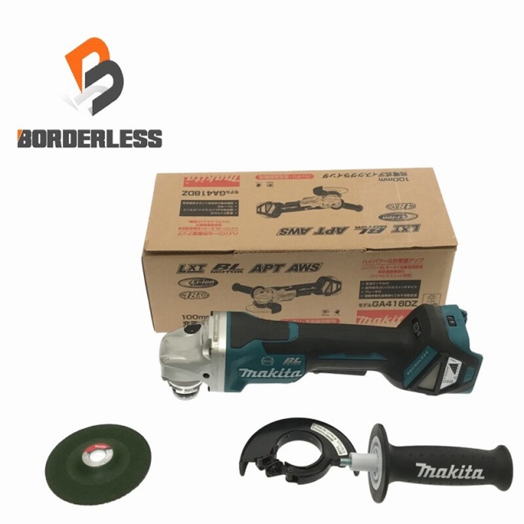 工具☆比較的美品☆ makita マキタ 18V 100mm 充電式グラインダー GA418DZ 変速ダイヤル付 パドルスイッチタイプ ブレーキ付 本体のみ 82082