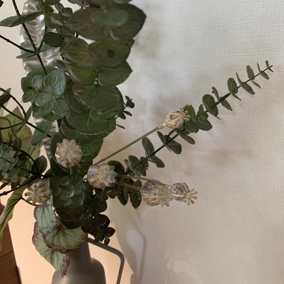 フェイクグリーン 造花 花束アレンジメント ユーカリ ハンドメイドのフラワー/ガーデン(リース)の商品写真