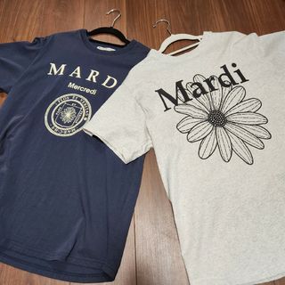 マルディメクルディ　Tシャツ　ネイビー　オートミール　２点(Tシャツ(半袖/袖なし))