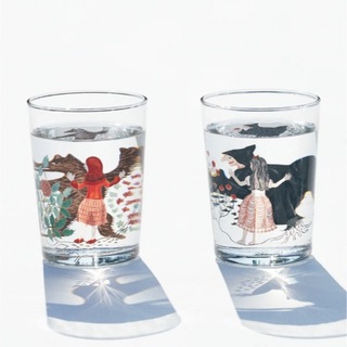 ディーブロス(D-BROS)のD-BROS 童話グラス　赤ずきん＆白雪姫2個セット　アカズキン　シラユキヒメ(グラス/カップ)