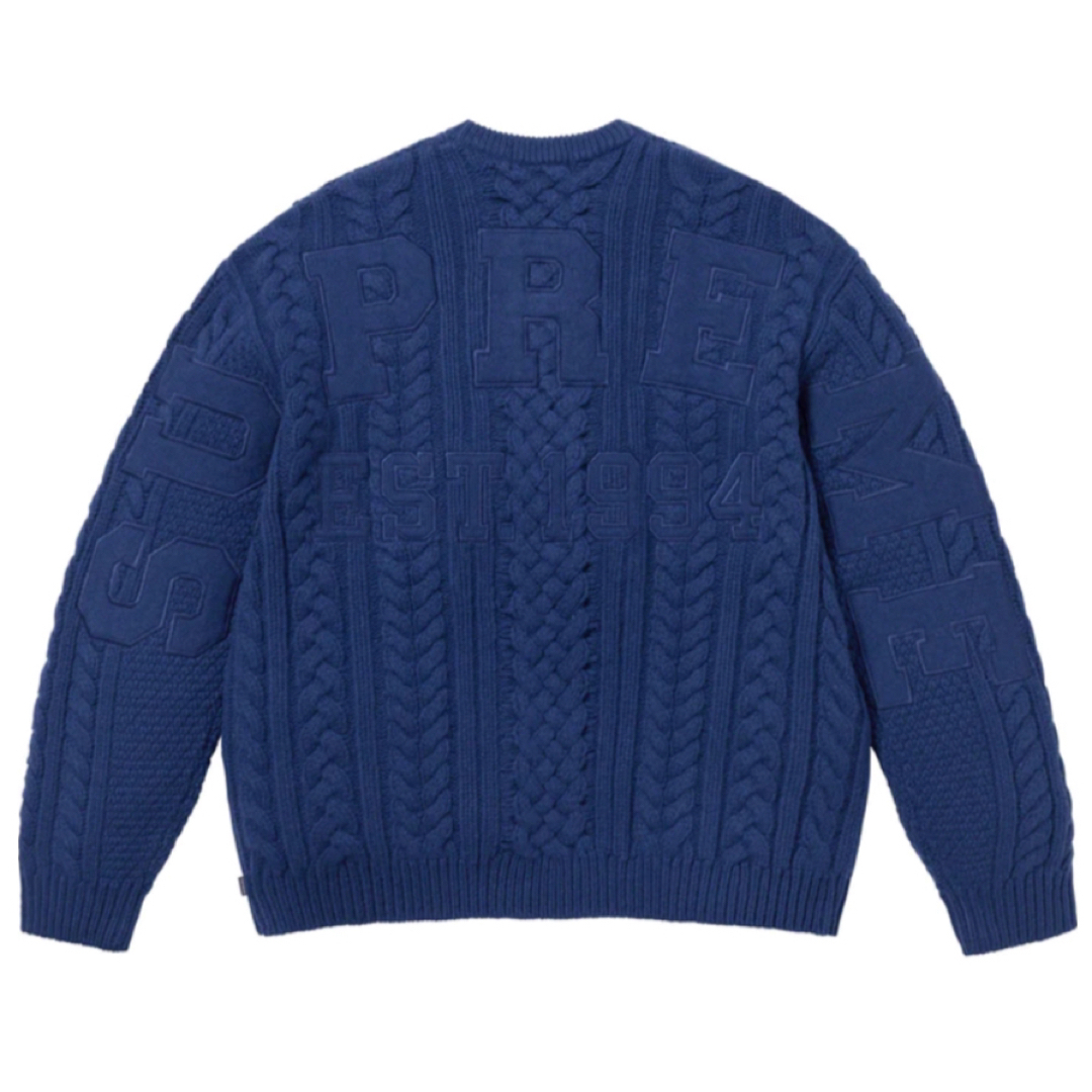 ニット/セーターSupreme Appliqué Cable Knit Sweater S