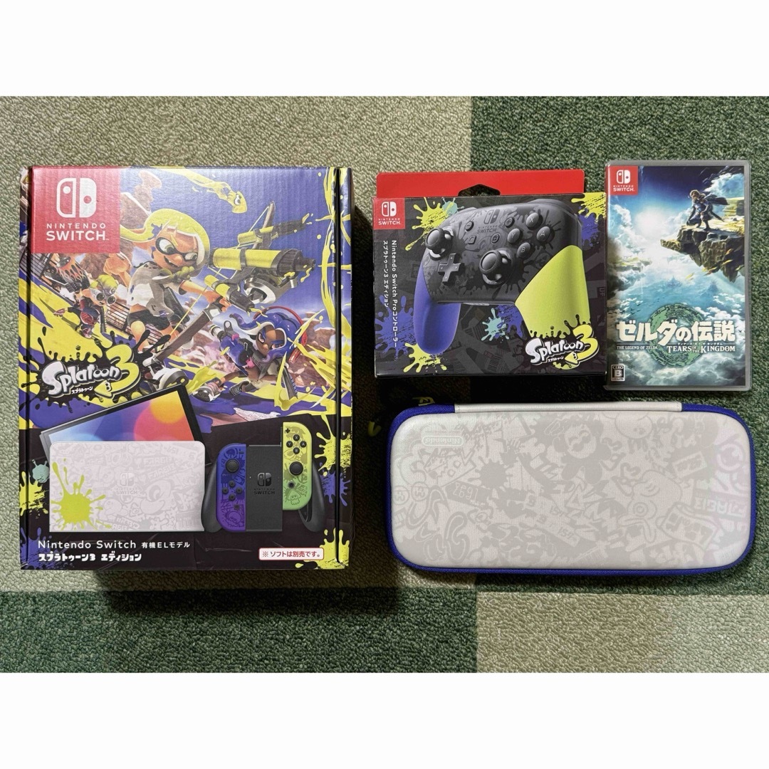 Nintendo Switch(ニンテンドースイッチ)の【中古】Switch本体スプラトゥーン Proコン ゼルダの伝説セット エンタメ/ホビーのゲームソフト/ゲーム機本体(家庭用ゲーム機本体)の商品写真