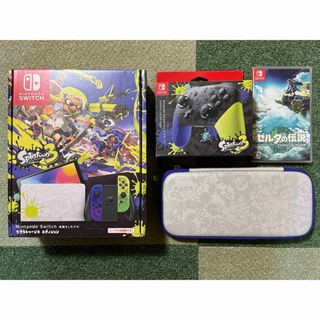 ニンテンドースイッチ(Nintendo Switch)の【中古】Switch本体スプラトゥーン Proコン ゼルダの伝説セット(家庭用ゲーム機本体)