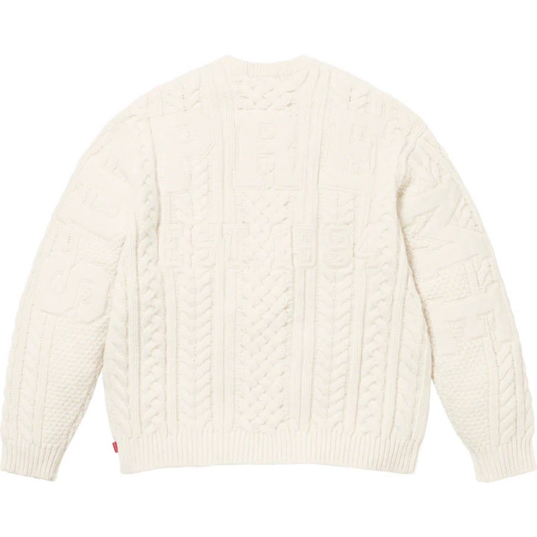 IvorySIZE【XL】Supreme Appliqué Cable Knit Sweater