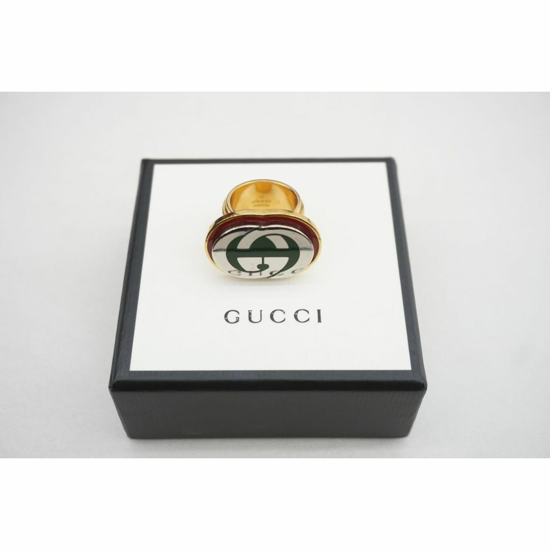 Gucci(グッチ)の美品 正規 GUCCI グッチ インターロッキングGワイドリング1123N▲ メンズのアクセサリー(リング(指輪))の商品写真