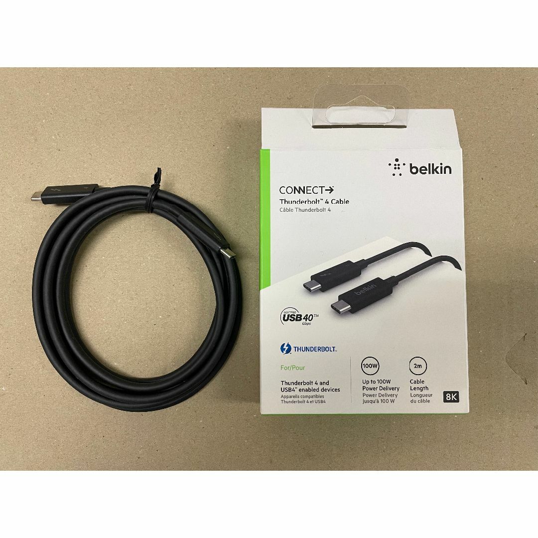 BELKIN Thunderbolt4 ケーブル (2m) スマホ/家電/カメラのPC/タブレット(PC周辺機器)の商品写真