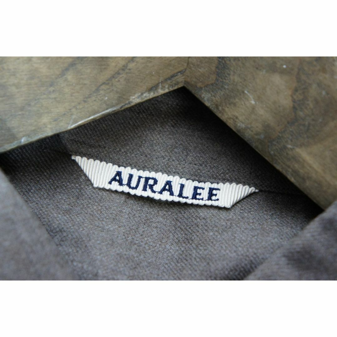 美品正規 22AW AURALEE オーラリー 長袖 ウール シャツ 623N▲色ブラウン