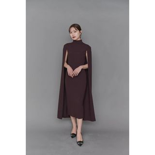 L’or  ロル　Cape Georgette Dress かじまり(ロングワンピース/マキシワンピース)