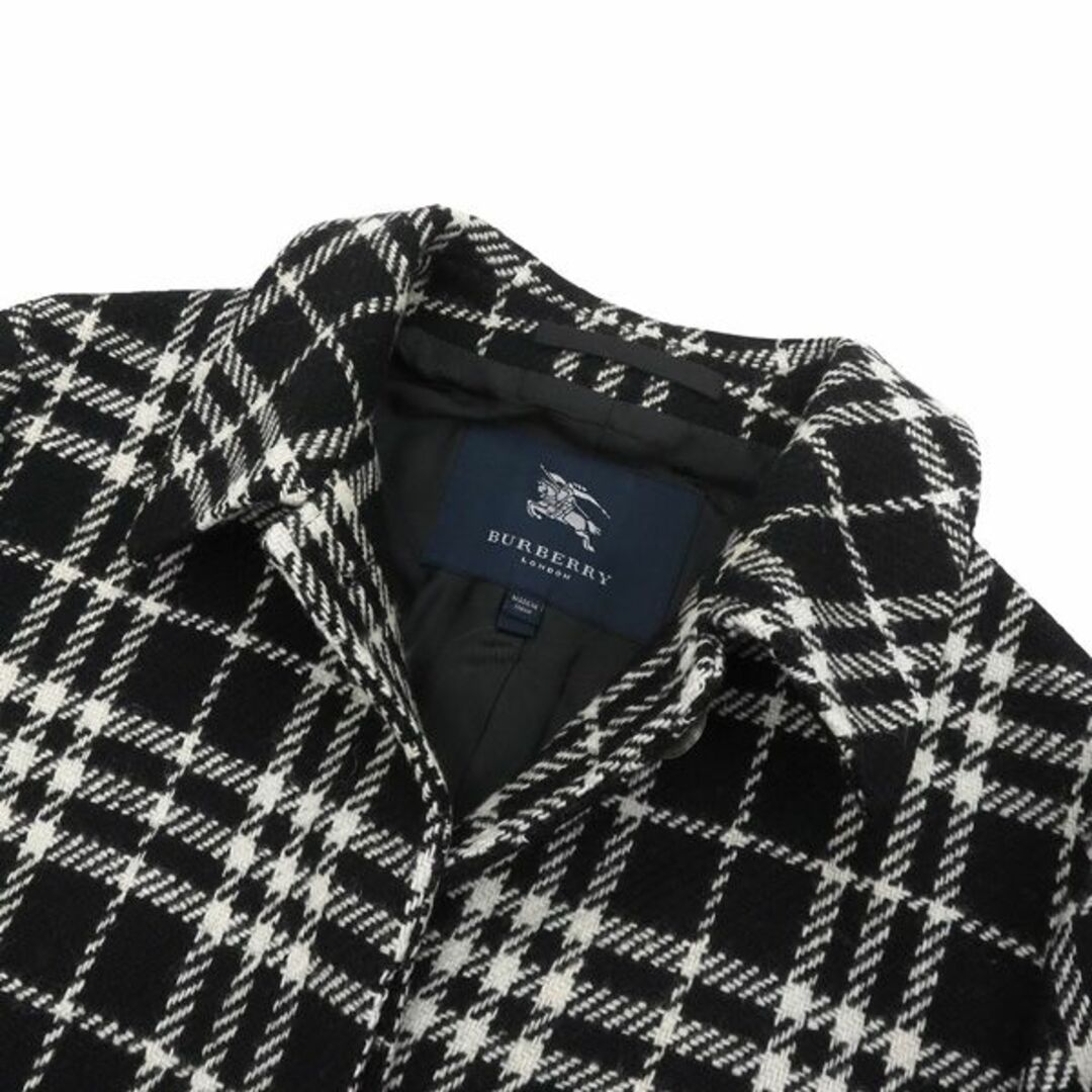 BURBERRY(バーバリー)の美品 BURBERRY LONDON バーバリー ロンドン ウール チェック ツイード 比翼 ステンカラー ベルト コート 46022 レディースのジャケット/アウター(その他)の商品写真