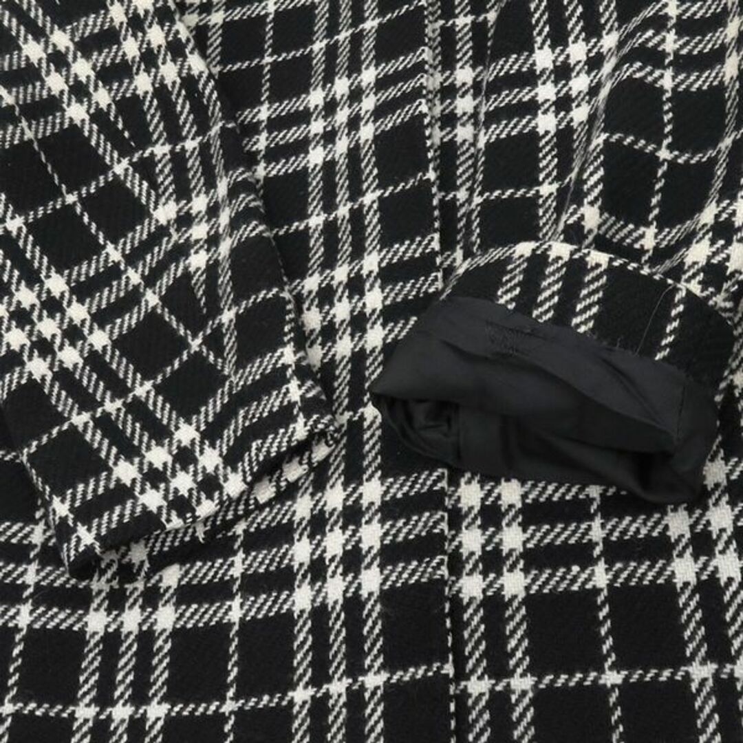 BURBERRY(バーバリー)の美品 BURBERRY LONDON バーバリー ロンドン ウール チェック ツイード 比翼 ステンカラー ベルト コート 46022 レディースのジャケット/アウター(その他)の商品写真