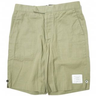 トムブラウン(THOM BROWNE)のTHOM BROWNE トムブラウン 日本製 シンチバックコットンツイルチノショーツ WASHED BACK STRAP SHORT IN KHAKI COTTON TWILL MTC516AW9668 0 ベージュ ショートパンツ トリコロール ボトムス【中古】【THOM BROWNE】(ショートパンツ)