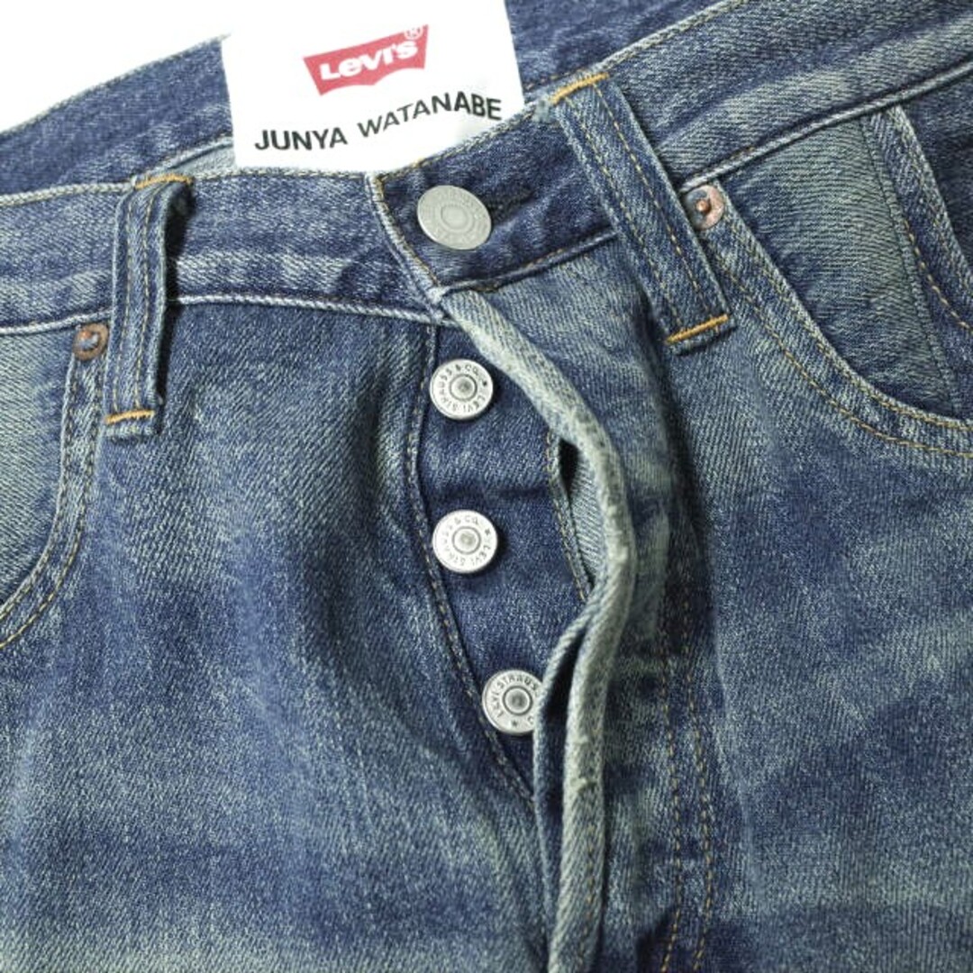 JUNYA WATANABE COMME des GARCONS(ジュンヤワタナベコムデギャルソン)のJUNYA WATANABE COMME des GARCONS x Levi's ジュンヤワタナベコムデギャルソン リーバイス 22AW 別注 日本製 再構築デニムパンツ JJ-P103 S インディゴ Wネーム ジーンズ ボタンフライ ボトムス【中古】【JUNYA WATANABE COMME des GARCONS × Levi's】 レディースのパンツ(デニム/ジーンズ)の商品写真