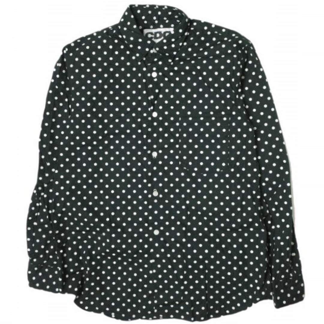 約42cm身幅CDG COMME des GARCONS コムデギャルソン 日本製 POLKA DOT SHIRTS ポルカドットシャツ SZ-B003 S ブラック 長袖 AD2021 トップス【CDG】