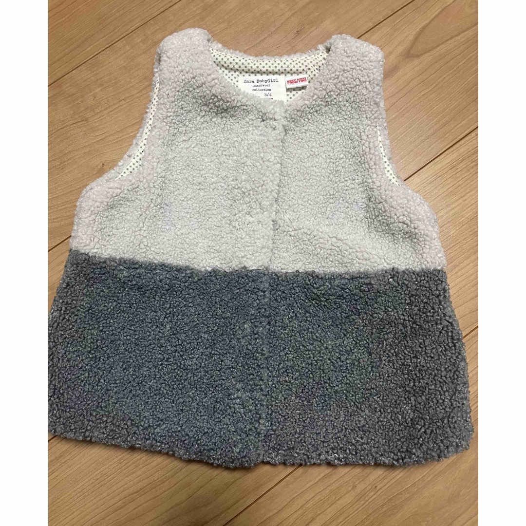 ZARA KIDS(ザラキッズ)の美品 ZARA baby ボア　ベスト キッズ/ベビー/マタニティのキッズ服女の子用(90cm~)(ジャケット/上着)の商品写真