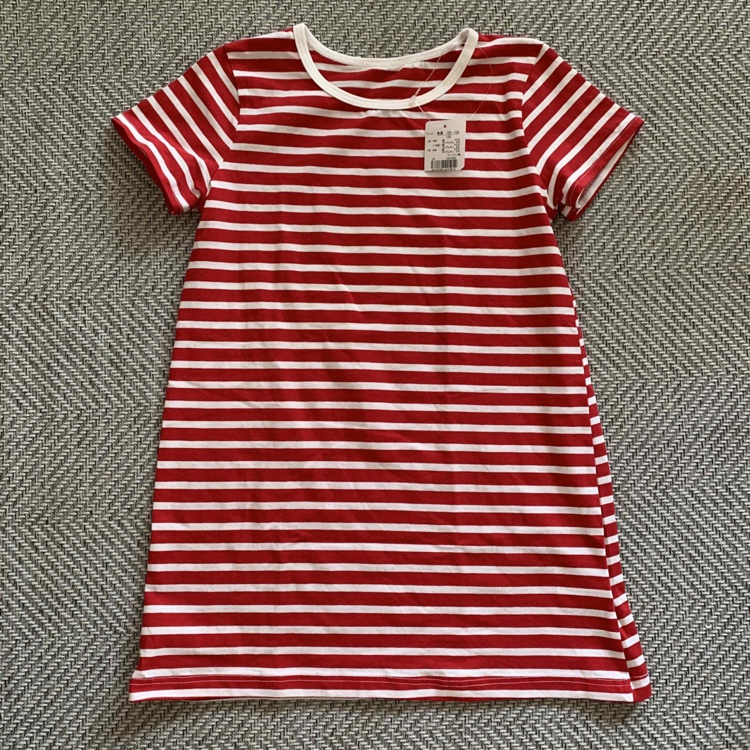 新品タグ付き　サイズ130 ボーダー　ワンピース キッズ/ベビー/マタニティのキッズ服女の子用(90cm~)(ワンピース)の商品写真