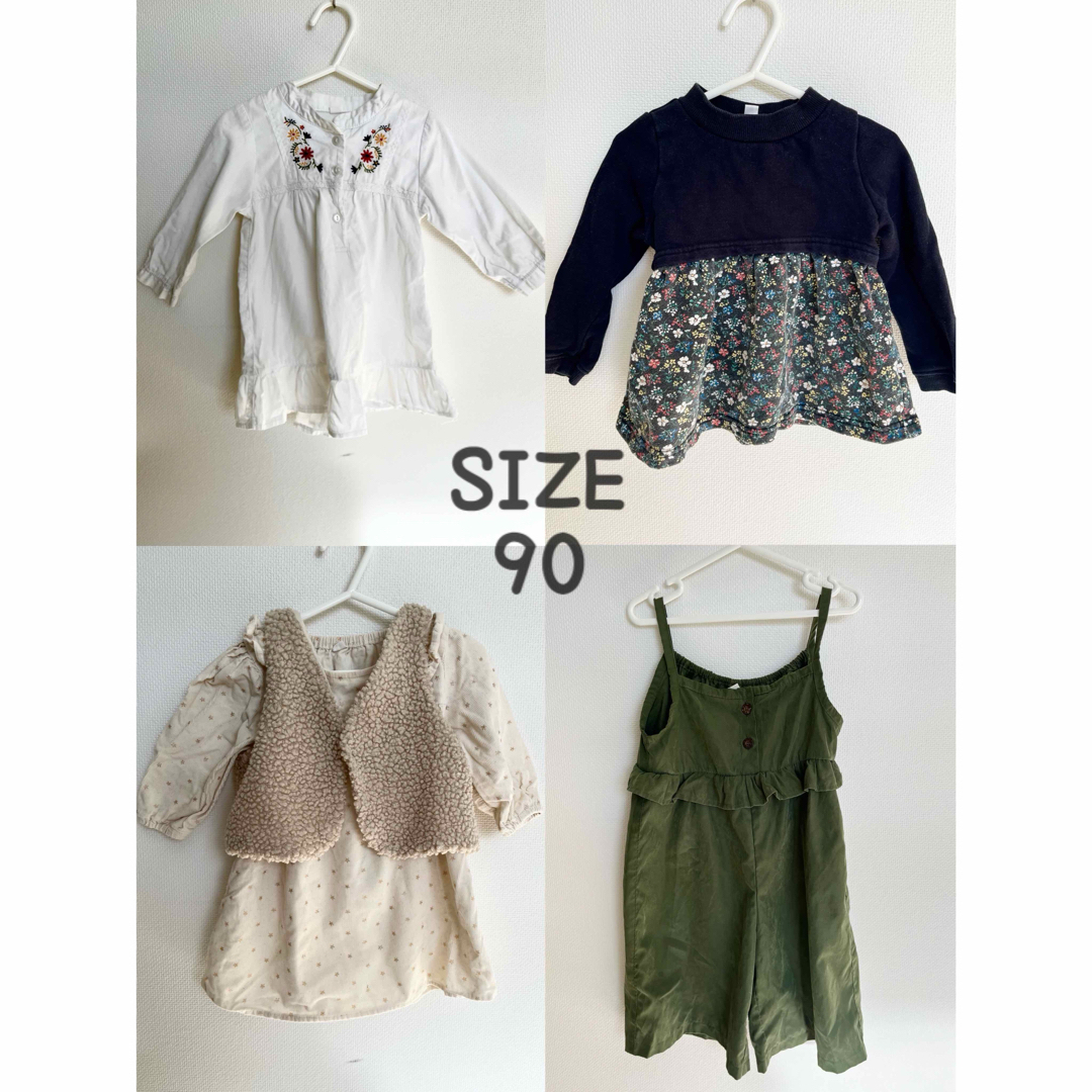 【4点セット】ベビー服  ワンピース  トップス  90cm キッズ/ベビー/マタニティのキッズ服女の子用(90cm~)(ワンピース)の商品写真