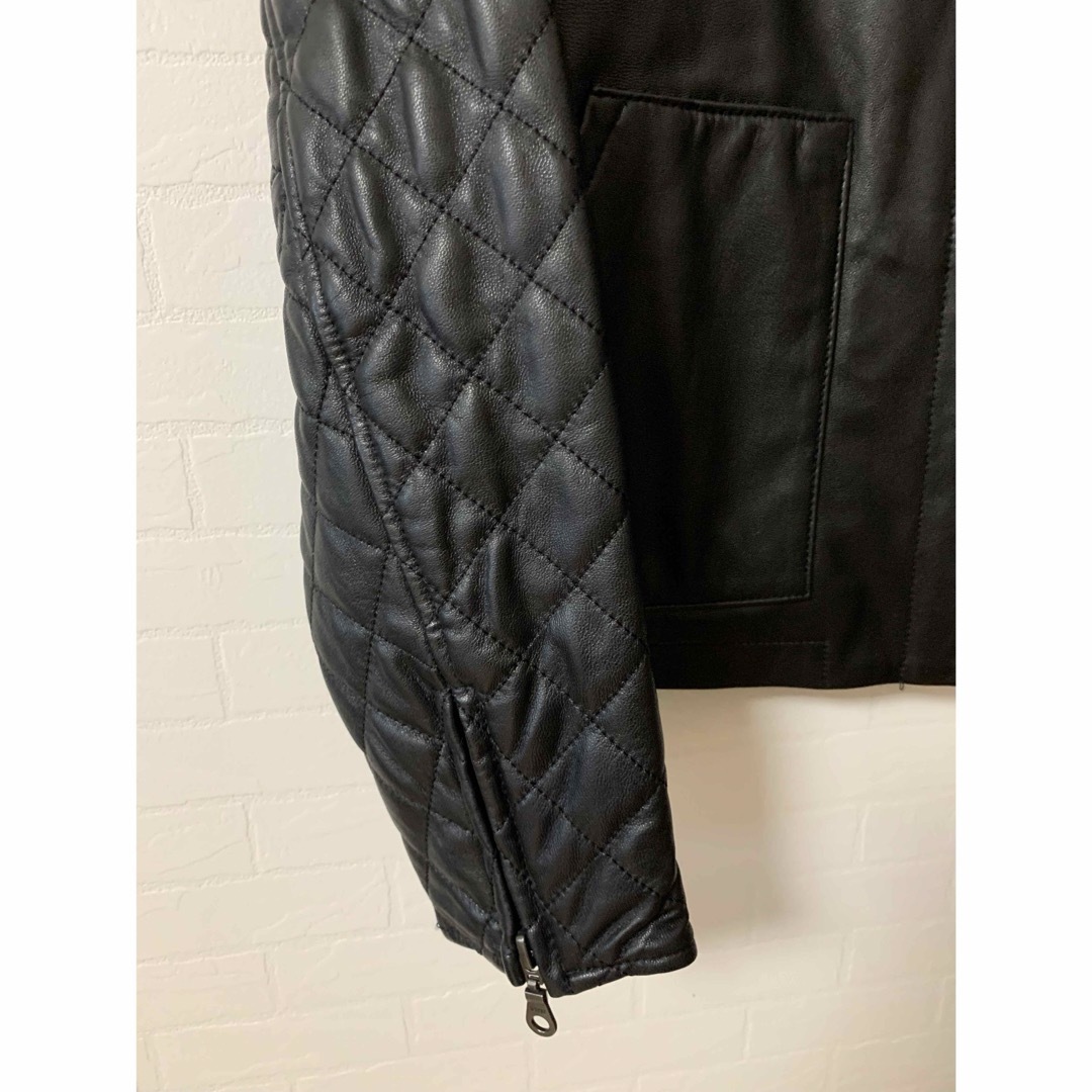 MAYSON GREY(メイソングレイ)のメイソングレイ　ラムレザージャケット　S  ブラック レディースのジャケット/アウター(ノーカラージャケット)の商品写真