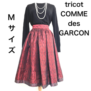 トリココムデギャルソン(tricot COMME des GARCONS)のCOMME des GARCONトリココムデギャルソン膝丈スカートM 赤　レッド(ひざ丈スカート)