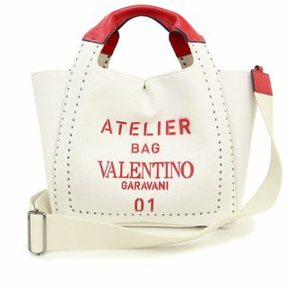 ヴァレンティノガラヴァーニ(valentino garavani)のヴァレンティノ アトリエ 01 メタル ステッチ エディション 2way ショルダー ハンドバッグ 斜め掛け キャンバス ショルダー ハンドバッグ メタル金具 WW0B0H86 NIZ ポーチ付 VALENTINO（未使用保管品）(ハンドバッグ)