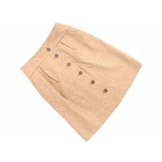 スピックアンドスパン(Spick & Span)のスピック＆スパン アルパカ混 フロントボタン スカート size36/茶 ◇■ レディース(ミニスカート)