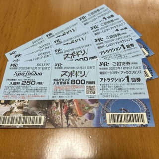 東京ドームシティアトラクションチケット4枚★有効期限2023年12月31日(遊園地/テーマパーク)