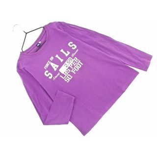 ヘリーハンセン(HELLY HANSEN)のHELLY HANSEN ヘリーハンセン プリント Tシャツ sizeM/紫 ■◇ レディース(Tシャツ(長袖/七分))