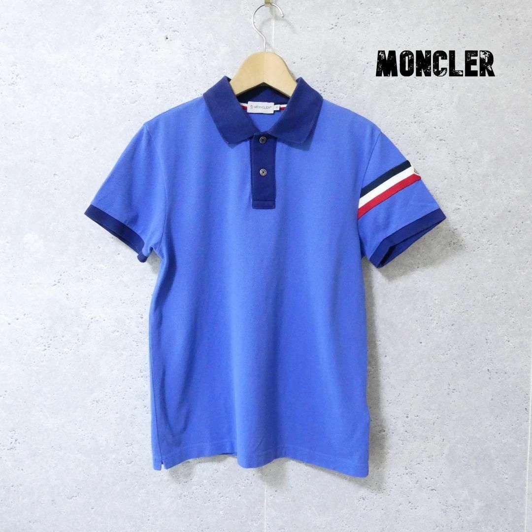 MONCLER - 美品 MONCLER ロゴワッペン 半袖 鹿の子 ポロシャツ