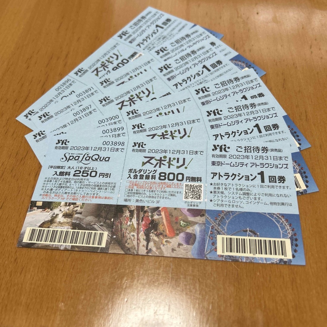 値下❗️後楽園東京ドームシティアトラクションチケット6枚期限2023/12/31 チケットの施設利用券(遊園地/テーマパーク)の商品写真