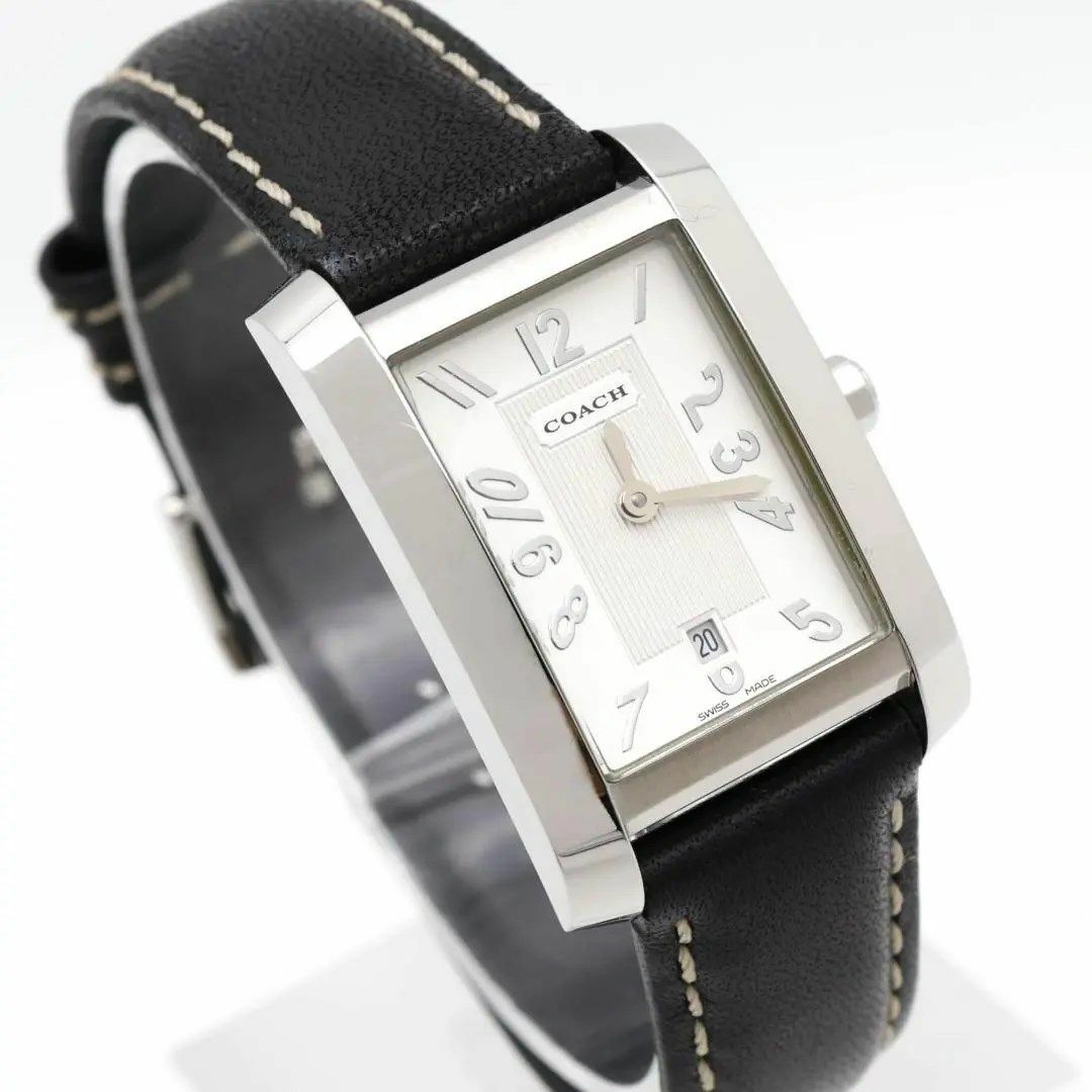 COACH(コーチ)の《人気》 COACH 腕時計 シルバー デイト レディース クォーツ レザーd レディースのファッション小物(腕時計)の商品写真